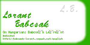 lorant babcsak business card